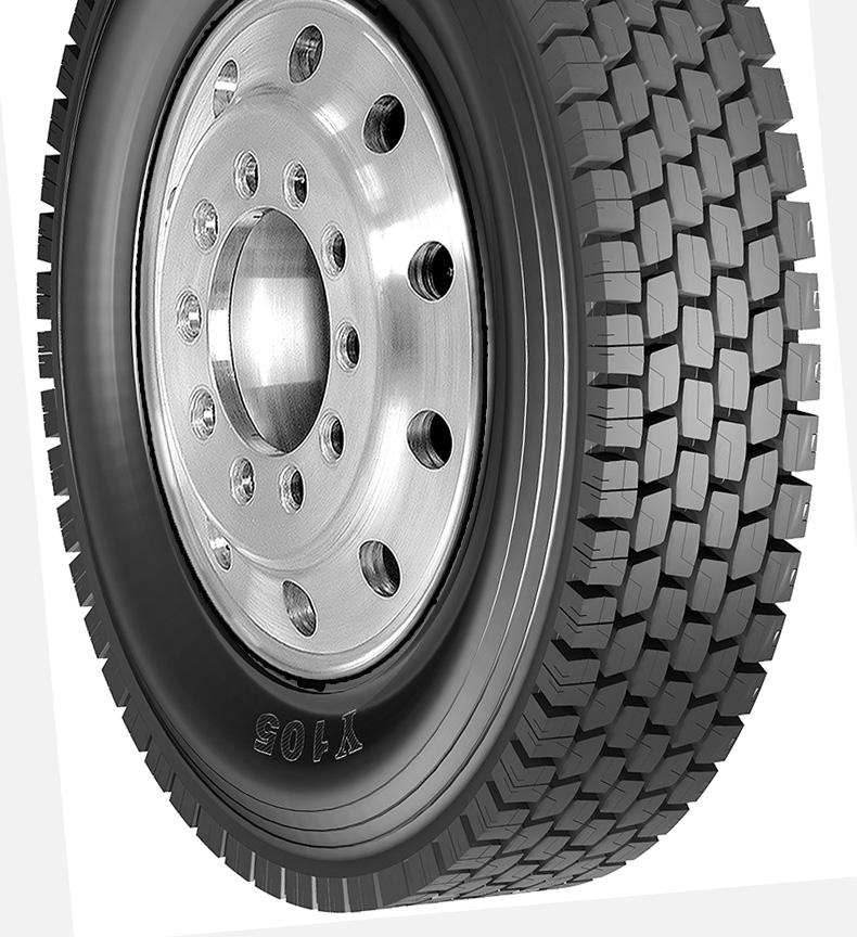 DRIVE Y101 OPEN SHOULDER DRIVE Tread design provides excellent traction in wet/dry conditions Enhanced siping provides traction and fights irregular wear Deep original tread depth for long original