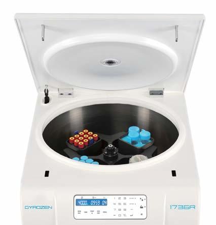 1736R Large Capacity, High-Speed Centrifuge High-Speed, Refrigerated Floor Centrifuge with space-saving compact design The 1736R, a multi-purpose, large capacity, floor-standing centrifuge designed