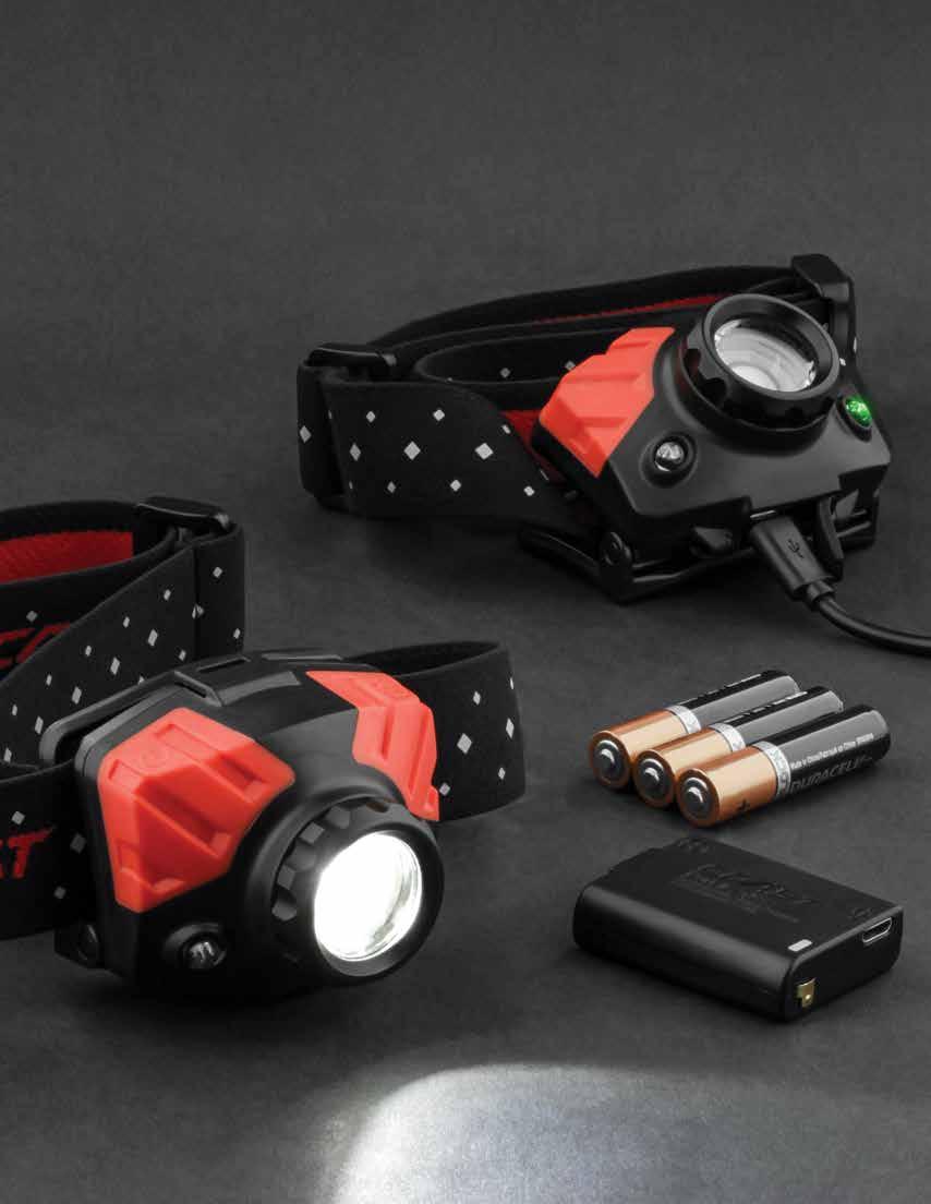 70 NOT JUST BRIGHTER BETTER RECHARGEABLE HEADLAMPS HANDS-FREE, ALWAYS READY COAST's rechargeable headlamps combine advanced
