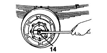 Refer to "Axle Shaft Replacement" earlier in this section. 4. Outer oil seal (4). Use screwdriver (figure 3). 5. Lock washer (5). Figure 3. Removing Outer Oil Seal 4. Outer Oil Seal 6.