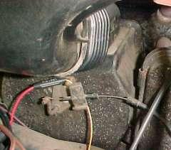 The Temperature Control cable is located on top of the heater,