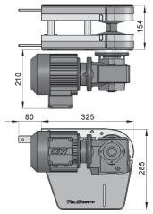 55R Direct End Drive without Motor (RIGHT) DD-A150-0R Max Traction Force : 1250N The Direct End Drive Unit is without 