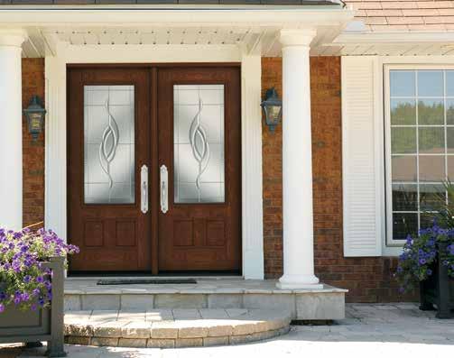 FIBERGLASS DOORS Add a factory stained woodgrain fiber door to your home and have the elegance and beauty of a solid
