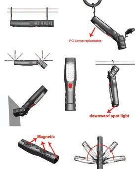 powered LED offering 350LM Precise optical lens offering 90 degree flood light 4 hours operation