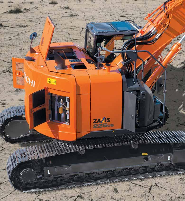 ZAXIS 225US ZAXIS 225USLC MAINTENANCE Hitachi has designed its new range of ZAXIS medium excavators with easy access for routine maintenance and servicing.