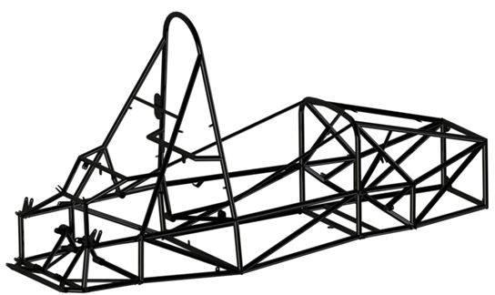 Fig. 2(a) Final Design of the chassis Figure 2(b) shows the engine assembly mounted on to the chassis.