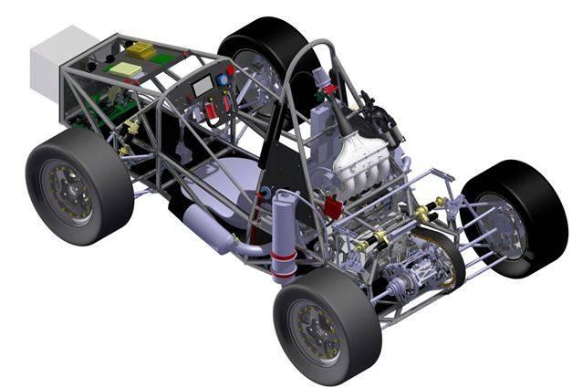 Figure 4 shows the final assembly of the car with all the components mounted onto the chassis Fig. 4 Final assembly of the car on the final chassis VI.