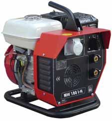 MW 180 I-H + PORTABLE PETROL ENGINE DRIVEN WELDER / DELIVERS 165 A OF DC WELD OUTPUT / PERMANENT MAGNET ALTERNATOR TECHNOLOGY Processes: STICK + Low oil level cut out device + Automatic idle device