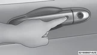 To Lock The Liftgate With a valid Passive Entry RKE Key Fob within 3 ft (1.0 m) of the liftgate, push the passive entry lock button located to the right of electronic liftgate release.