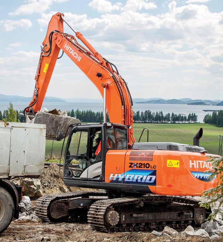 ZH210LC-5 PRODUCTIVITY The ZH210-5 hybrid excavator may have a reduced environmental impact, with low levels of fuel consumption and emissions, but it has been developed by Hitachi engineers to offer