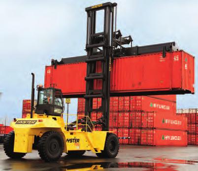 HYSTER MASTED CONTAINER HANDLER SPREADER CHARACTERISTICS Hyster 20'-40' Telescopic top lift spreader for handling ISO containers with a height of 8'6" to 9'6", features: Gautry mounted. 32 in.