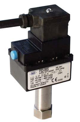 Pressure Controls Series PS3 / Standard types Compact Pressure Switch with fixed switch-point settings Pressure Controls Series PS3 / Standard types Features Maximum allowable pressure up to 43 bar /
