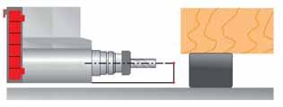 This system (in use on the spindle for machining metals) due to the compact structure, allows easy