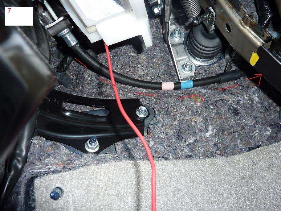 8. This shows the rest of the path to the rubber plug that goes to the engine room. There was a hole just to the passenger side of the plug. The hole doesn't go all the way through.