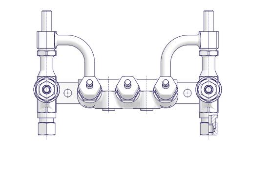 Manifold-Combinations without Test Connection Manifold-Combinations DN 5 and DN 8 151 open M10 5 72 Ø 11 167 170 230 Inlet Manifold Outlet Blowdown Valves Bore Size DN* (mm) Material Part Number Tube