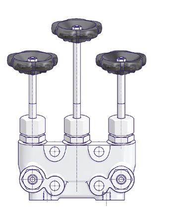 3 Valve Manifolds without Test Connection Handwheel operated