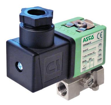 AC/DC interchangeability of the solenoid without disassembly of the valve Compliance with UL and CSA standards (coil 4/6,9 W) Compact and low weight valve The solenoid valves satisfy all relevant EU