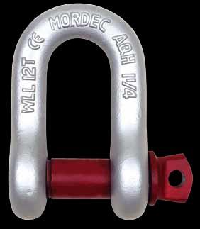 L ø3 MORDEC G-306 Screw Pin Chain Shackle Designed for easy frequent application For use on direct lifting or single-load systems Traceability code, capacity, MORDEC and WLL embossed G-306 Material: