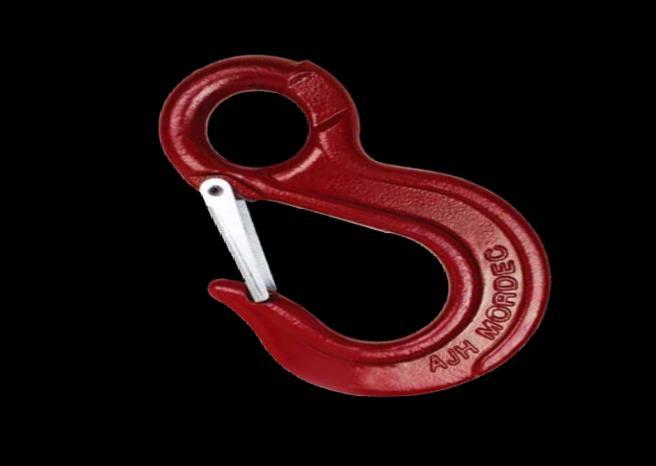 MORDEC HSE-425 Grade 80 Alloy Eye Sling Hook with Latch Designed for use with Grade 80 Alloy chain or wire rope Use for overhead lifting application Safety latch