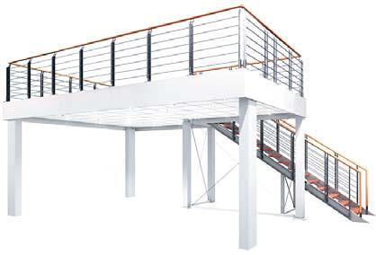 Modular stands Deutsche Messe Double stand Platform staging, with stairs, for the construction of two-storey stands in four fixed sizes and configurations, including
