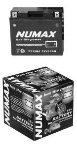 6 Battery specifications - NUMAX motorcycle & mower range Part No. Ah Dimensions Layout Terminals Varta No.
