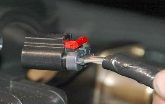 Install the fuel pressure connector to the sensor on the