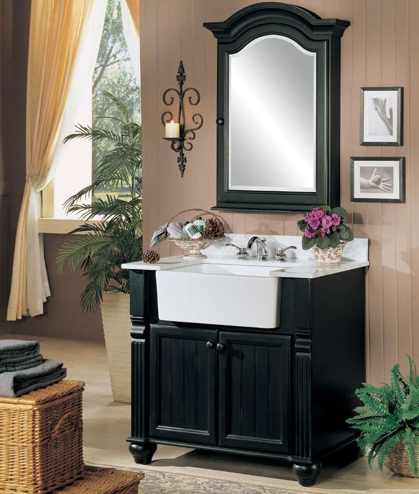 1 * Finish shown is 136 - Distressed Black 136-MC24 Medicine Cabinet, Surface mount
