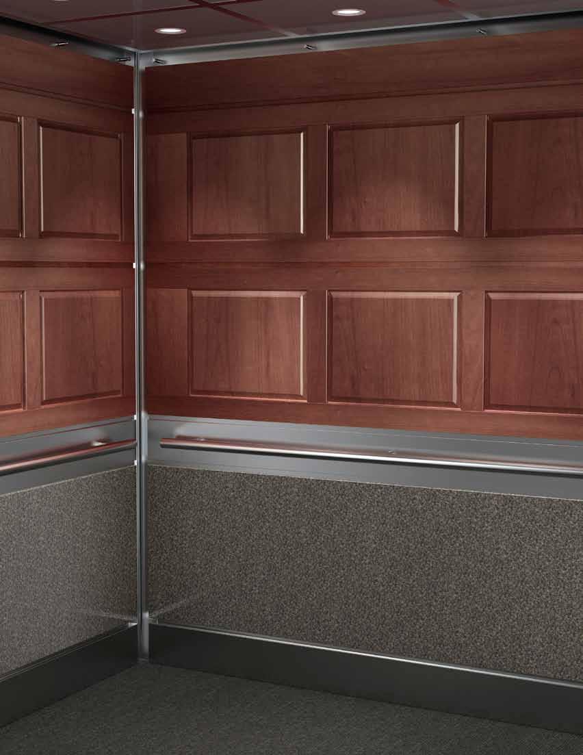 Briar Horizontal Panel Design Level 1: Stainless Steel True Vent Base, Level 2: Wilsonart Granite Laminate, Level 3: Stainless Steel Handrail