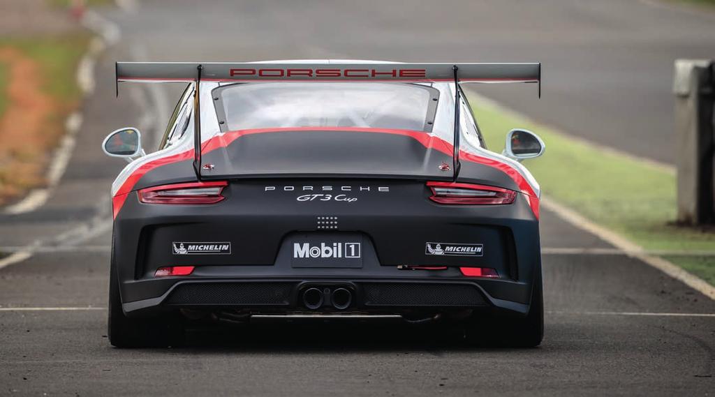 The new 911 GT3 Cup The improved 911 GT3 Cup design includes new front and rear aprons, four-point LED headlights and tail lights with a contemporary flair.