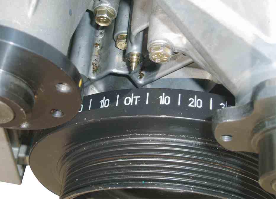 1) Open the oil filler cap and check if the OT mark on crankshaft is aligned to the
