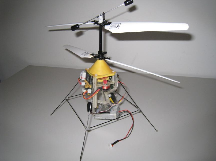 control for the distance to ground and the helicopter yaw rate are already implemented. The CoG steering mechanism, however, can only be operated in open loop with commands coming from a pilot.