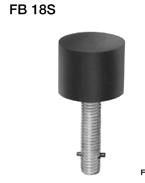 Floor Stops FS18S FS18L FS18S FS18L Floor Stops Security Door Stops designed for use in high vandalism areas. Molded from black flame resistant, resilient material around a heavy-duty stud.
