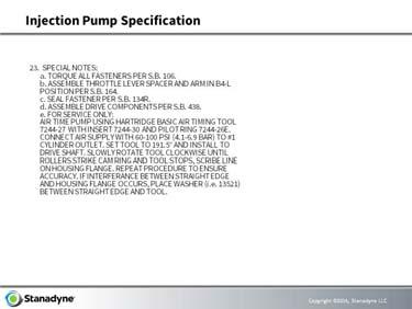 Model Type: Mechanical Pumps Page 15 43. Special Notes 23.