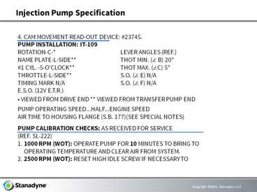proper injectors per the Specification 5.
