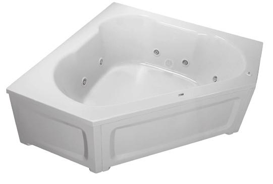 26 Size: 60" x 60" x 21" Acrylic Drain Location: Center Textured slip resistant bottom Whirlpool Baths: 8 quarter turn adjustable whirlpool jets On/Off low profile air switch Optional