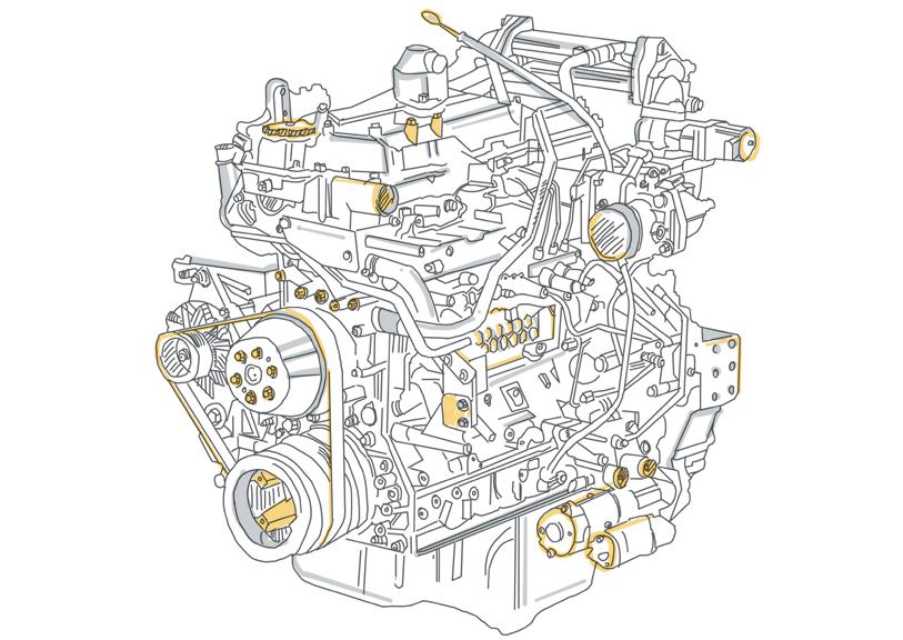 hydraulic excavator SY235C engine Isuzu AL-4HK1X Stage IIIB The power for SY235C comes from an Isuzu four-cylinder