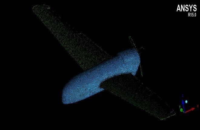 Problem 4) Visualizing the Results in the Post-processor V. EXTERNAL FLOW ANALYSIS USING CFD In order to calculate the pressure distributions on the aircraft, a CFD model of the UAV was developed.