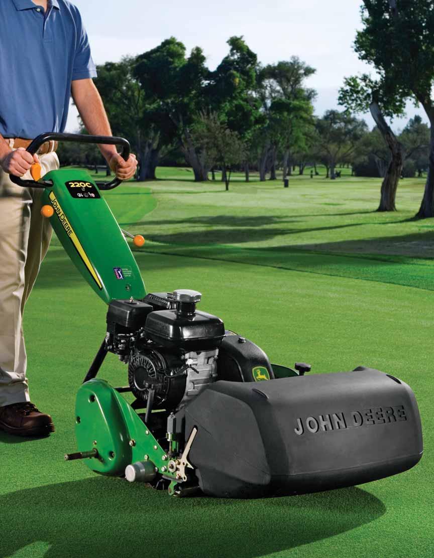 Three steps ahead of the pack: the 180C, 0C and 60C Walk Greens Mowers.