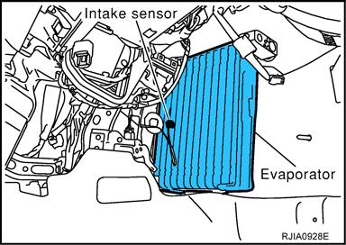 Intake Sensor All current Nissan and Infiniti vehicles use an intake sensor to send evaporator air temperature information to the unified meter and A/C amplifier.