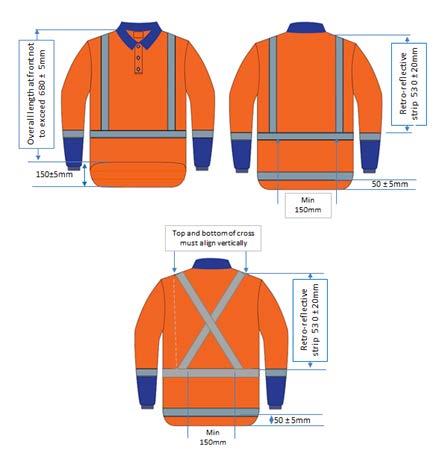 Figure 5: Miscellaneous garment size small Long Sleeved Polo. B8.1.2 When each are used B8.3.4 Rear panel B9.1.1 Types of variable message signs (VMS) Level 2 and 3 roads: LAS or horizontal arrow boards must be used on all level 2 and 3 roads.
