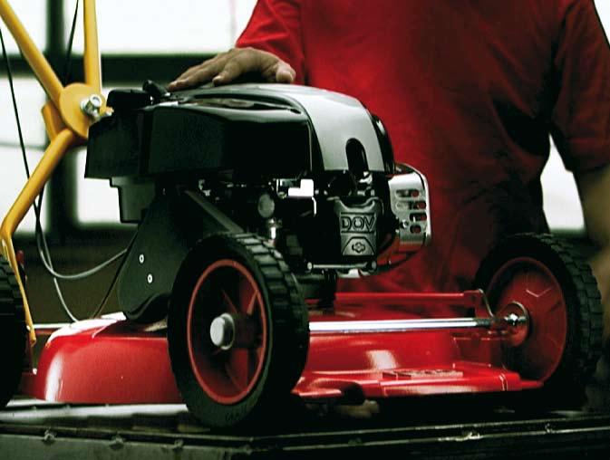 The aluminium cutting decks are spray painted with an extra durable paint which keeps the lawnmowers as good as
