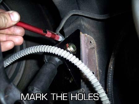6R. Mark the Frame For Drilling Raise sway bar until