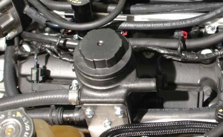 161. Use the provided ¾ x ¾ hose coupling (mender) and two of the provide spring clamps to join the driver side hose