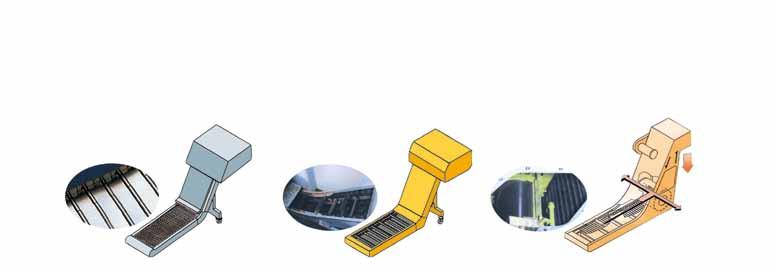 Hinge type Types of conveyors specific to chip shape opt.