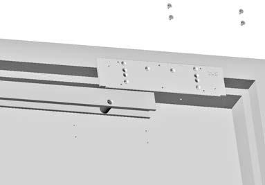 Reference template 08809 NOTE: For use on soffit mount applications on the push side of the door.. Orient the open end of the track () towards the hinge.