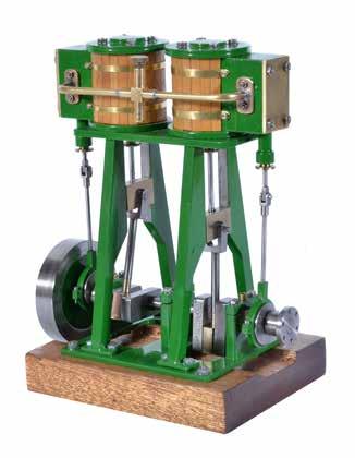 100 A model of a twin simple vertical marine steam engine, built by Mr D Russell of Fraserburgh from his own designs.
