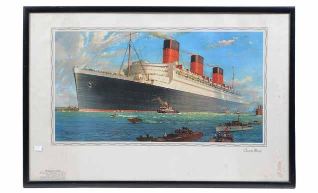145 Mc Dowell - Coloured print of The Queen Mary, after the original by William Mc Dowell.