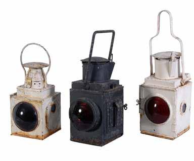165 A Collection of three British Railway lamps, B.R. tail lamp in black, L.T.