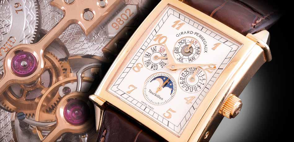Girard Perregaux, Vintage 1945, ref. 99860, an 18 carat gold perpetual calendar wristwatch with tourbillon and three gold bridges, no. 6, circa 2009 Est.