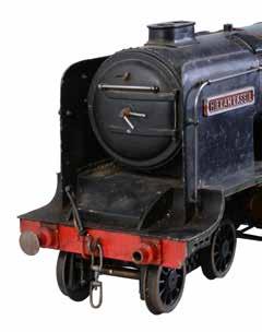 25 A well-engineered 3 ½ inch gauge model of an A1 Class 4-6-2 tender locomotive Heilan Lassie, the silver soldered copper boiler having fittings including water and pressure gauges, regulator,
